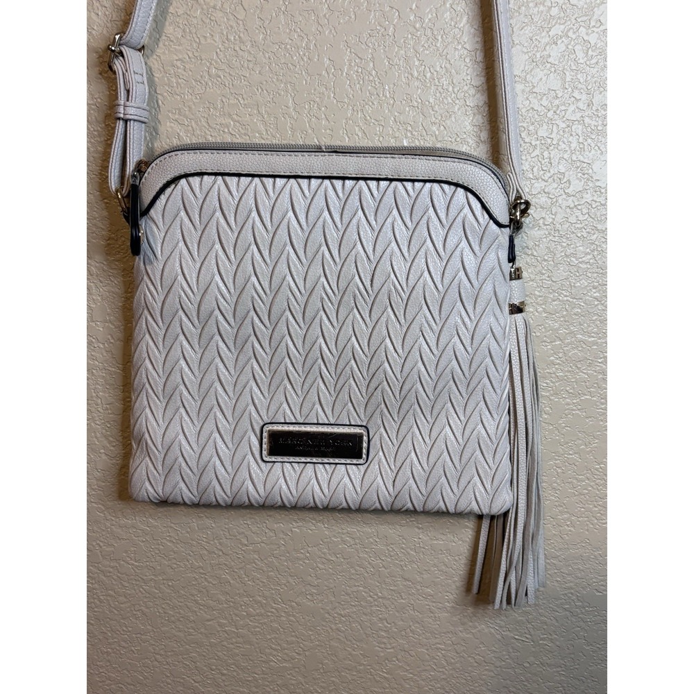 Marc New York Andrew Marc Cream Crossbody Purseβ Tassel Handbag EUC